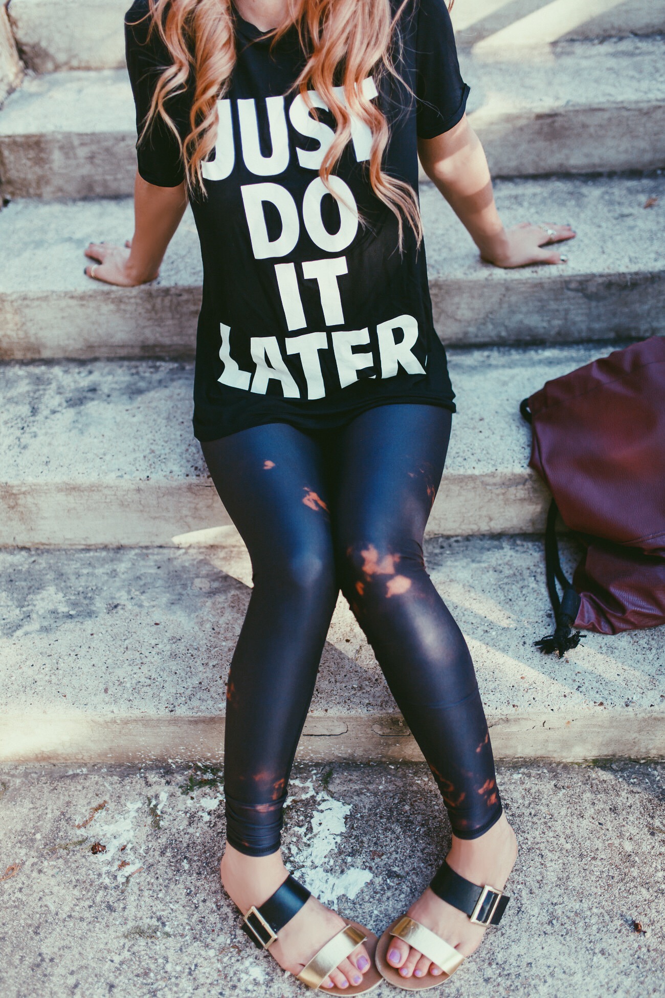 just do it later t-shirt, teeki yoga pants