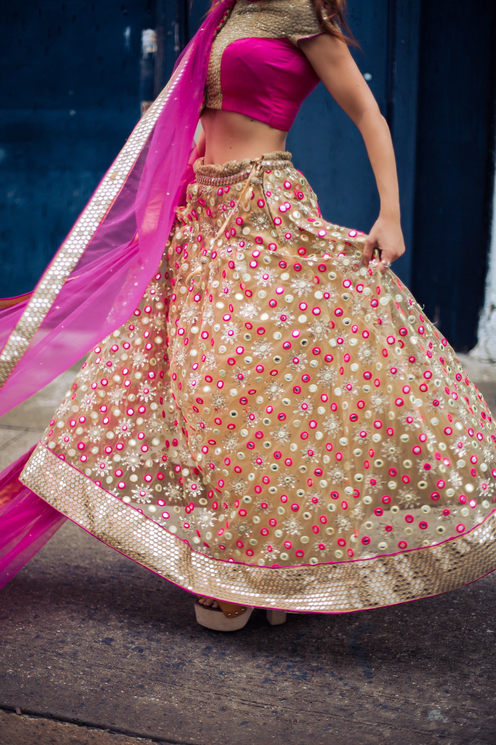 indian wedding outfit worn by blogger fashionveggie, pastels by AJ