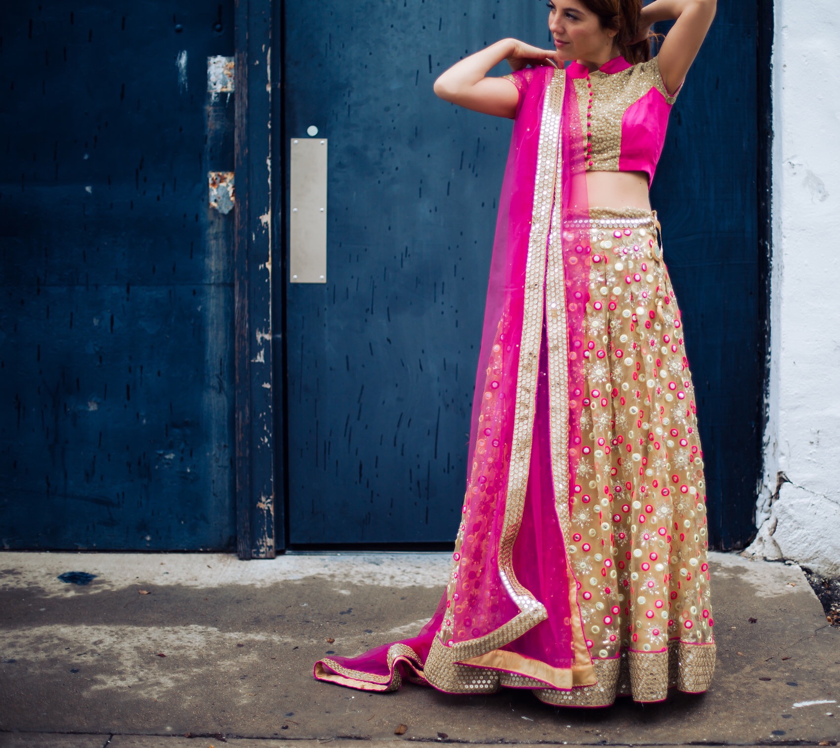 fashionveggie wearing custom-made indian dress by pastels by aj dallas