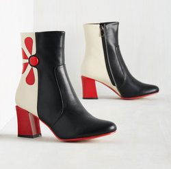 mod cloth faux leather boots fashionveggie