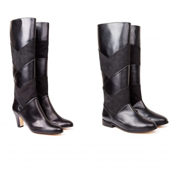 vegan leather knee high black boots by beyond skin